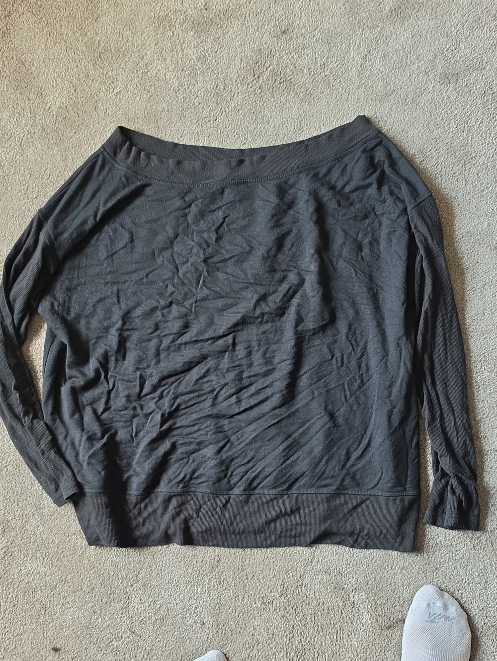 Athleta Black Boatneck Lightweight Sweatshirt